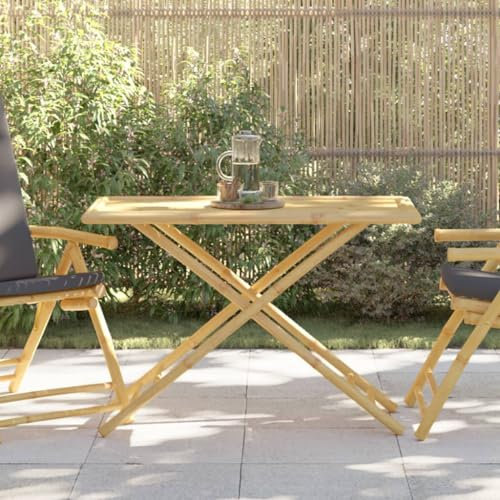 Jiangboyue-365879 Table de jardin pliable en bambou 110 x 55 x 75 cm