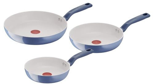 Lagostina Nettuno, Set di Padelle Antiaderenti 3 Pezzi in Alluminio Riciclato, Rivestimento Mineralia, Indicatore di Calore Thermo-Signal, Manico Rivettato, Compatibili con Induzione