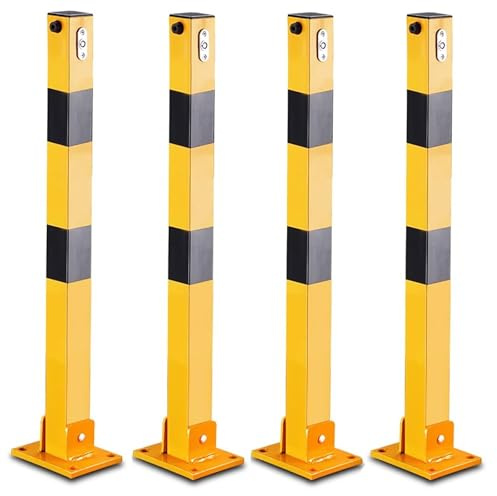 Barrera de estacionamiento plegable, tapón retráctil para coche con bloqueo de suelo, bolardo de seguridad para entrada y garaje bloqueador de espacio de estacionamiento