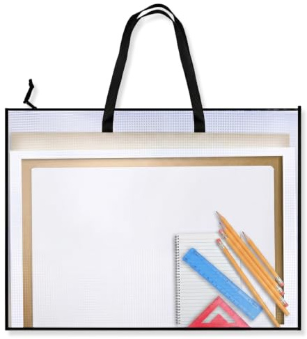 Porte-documents A2 grande capacité, Carton à dessins avec poignée et zip, Housse imperméable pour portfolio, affiches et croquis