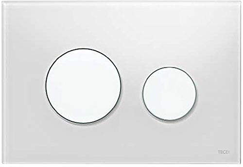 Tece Teceloop, Piastra di azionamento per cassette di risciacquo ad incasso, doppio scarico, in vetro, bianco, 9240650