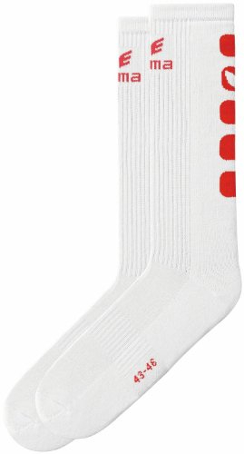 erima Classic 5/C Socken, Weiß/Rot, 47-50