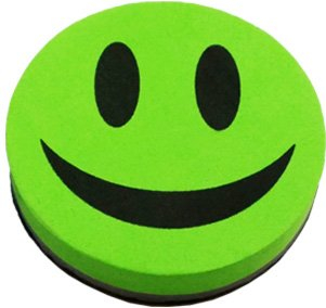 Conipa Whiteboard- und Tafelschwamm, Smiley-Motiv, magnetisch (1, Grün)