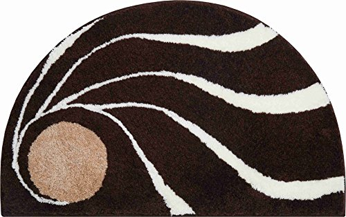 Grund COLANI Exklusiver Designer Badteppich 100% Polyacryl, ultra soft, rutschfest, ÖKO-TEX-zertifiziert, 5 Jahre Garantie, Colani 18, Badematte 50x80 cm halbrund, braun