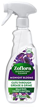 Zoflora Midnight Blooms 750ml Multipurpose Disinfectant Cleaner, Antibacterial Surface Cleaner, Kitchen Cleaner Spray Cuts Through Grease & Grime