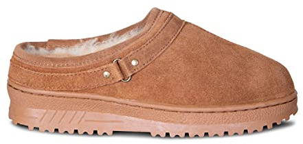 Cloud Nine Unisex Sheepskin Clog – Genuine Sheepskin Upper & Lining, TPR Rubber Sole, Chestnut - 8 (7 MENS / 8 LADIES)