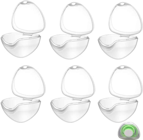 aqlbhz 6 Pack Clear Pacifier Storage Boxes for Travel & Family - Newborn