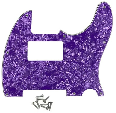 ROZILO 8 Hole Tele Pickguard Guitar Humbucker Pick Guard Fit USA/Mexican Fender Standard Telecaster Purple Pearl