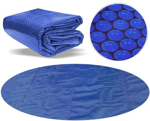 Poolpanda Elite Bâche solaire ronde 550 cm Épaisseur 400 µm Noir/bleu XL Bulles d'air Film solaire pour piscine