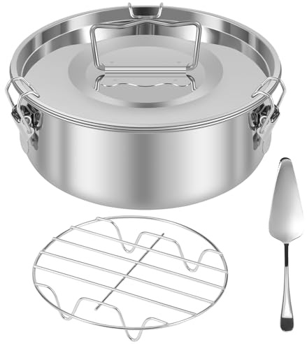 1.5QT Flan Mold with Lid Stainless Steel Flan Pan Mold with Steam Rack and Cake Spatula Flan Maker, Baking Pan Flan containers for 6-8QT Fast Pot Making Cheese Cake Pudding