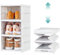 Heikoeco® Klappbares Schuhregal, Faltbare Schuhboxen stapelbar mit 3 Ebenen, Platzsparender Schuhschrank aus Polypropylen bis Größe 46, Organizer Box mit transparenter Tür (3 Ebene)