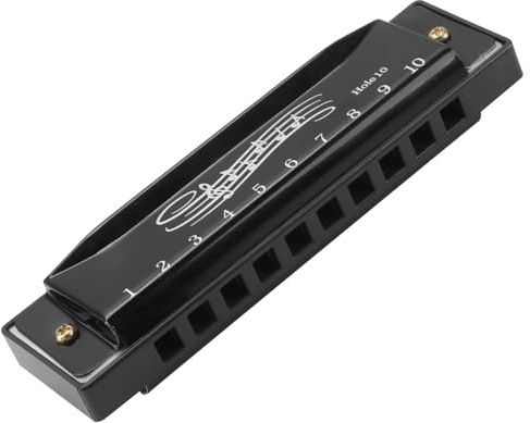 Diatonic C Key Harmonica, 10 Hole 20 Tone Blues Harp Stainless Steel Mouth Organ Ideal for Adults Beginners Students Performers for Music Lovers Birthdays Christmas