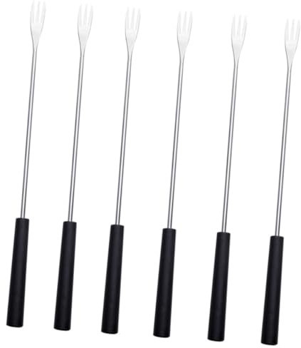 HOMOBABE Forchette Da Fonduta in Acciaio Resistente 6 Pezzi Manico in Pp, Utensili Da Cucina Per Dessert, Frutta e Griglia Domestica, Resistenti Alla Corrosione, Adatte a Catering e Buffet