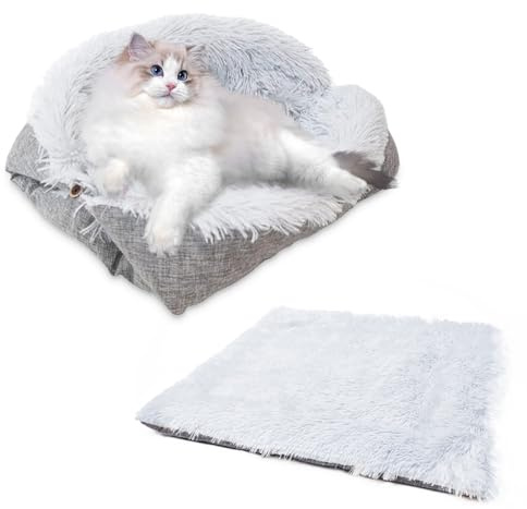Lovesmile Panier Chat Moelleux, 54 cm x 58 cm Coussin pour Chat, Lavable Coussins pour Chiens, Convient aux Chiots et aux Chatons pour Améliorer Le Sommeil