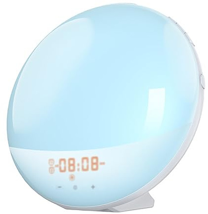 White Noise Sleep Machine Upgraded with Night Light, Sound Alarm Clock with Wake up Light,8 Soothing Sounds for ing, for Baby Kids Adults,Bedroom,Office,Travel