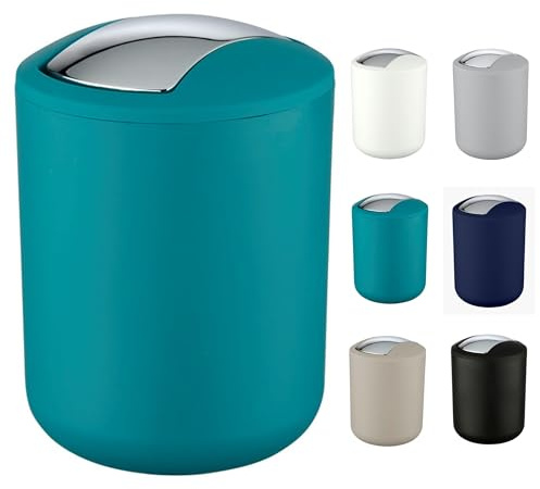 WK Brasilia Matt Finish Bin - Bathroom Bin - Bedroom/ Office Bin (Turquoise Blue)