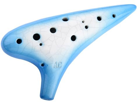 AFE 12 Loch Alto C Okarina Keramik Ocarina mit einer schützenden Tasche und Songbooks Gradient Blue