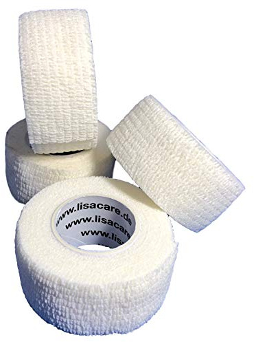 LisaCare Fingerpflaster selbsthaftend - WEIß - 4 Rollenpflaster 2,5cm x 5m