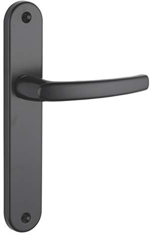 THIRARD - Ensemble de Poignées pour Porte Intérieure Sultane - Zamak Fondu - Usage Pratique - Sans Trou - Entr'Axes 195 mm - Carré 7 mm - Finition Noir - Noir