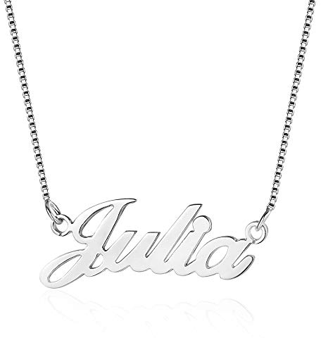 Bo&Pao Individuelle Namenskette 925 Sterling Silber mit einem Wunschname, Halskette Silber/Rosegold/Gold mit Name