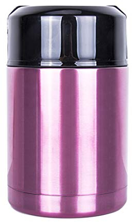 Mengshen 35 oz (1000 ml) Thermoskanne Vakuumisolierte Essen Jar Thermoskanne Schüssel zum Kochen Edelstahl Innen auslaufsicher Suppe Vorratsbehälter Rosa