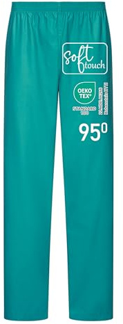 EXNER Medizinische OP-Schlupfhose, Pflege-Hose, Arbeitshose, Unisex für Herren und Damen in Medizin, Krankenpflege, Altenpflege, SPA, Wellnes, Kosmetik, Farbe Teal, Größe 4XL