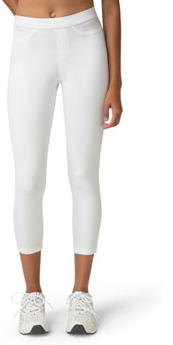 No nonsense womens Classic Denim Capri With Pockets Leggings Pants, White, Large US