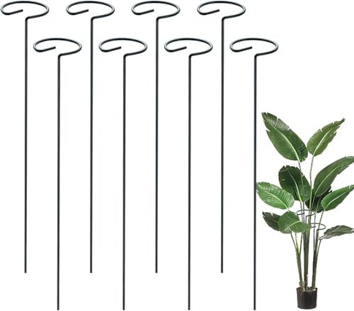 Garden Mile 8Pcs Heavy Duty Large circular Plant Growing Support Frame - Adjustable Rings Plant Support Stakes for Climbing Plants, Flower and Vegetables -