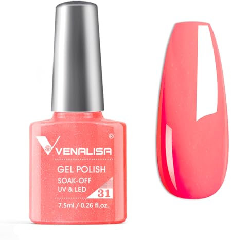 VENALISA Cherry Powder Gel Nail Polish for UV Nail Lamp, Durable Manicure, Soak-Off Gel Nail Polish, Grew Root Pink, 7.5 ml
