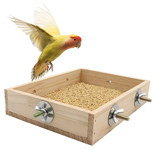 Vogel Papagei Holz Futterbecher, Natürlicher Holz Papagei Vogel Barsch Ständer, Vogelfutterschale, Wellensittiche, Liebesvögel