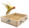 Bird Parrot Feeding Cups, Wooden Parrot Bird Perch Stand, Parakeets Food Dish, Cockatiels Standing Feeding Bowl, Cage Accessory for Small Animals Rats Conures Budgies Love Birds Pigeon Chinchilla