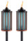 TIKI Brand 1122119 Einfache Installation, 2 Stück, 65 Zoll, Tiki Retro Stripe Glas Taschenlampe, blau