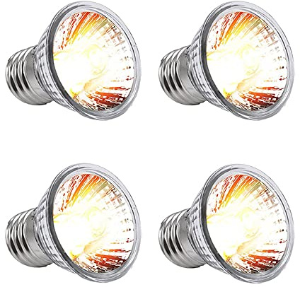 NEWFUN Lampada termica a tartaruga, 4 pezzi, E27, 25 W, dimmerabile, 220 V, UVA + UVB, lampada da sole a spettro completo, lampada per il riscaldamento del sole, per Lizard, rettili d'acquario