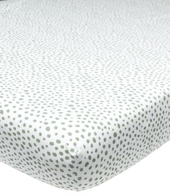 Meyco Home Basic Jersey Cheetah Spannbettlaken für 1-Person (Bettlaken mit weicher Jersey-Qualität, aus 100% Baumwolle, perfekte Passform durch Rundum-Gummizug, Maße: 90 x 200 cm), Waldgrün