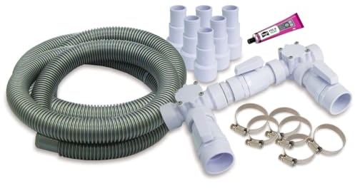 Sunik® Bypass Set Pool 32/38mm und 50mm Anschlüssen - Set für Poolheizung mit fertigen Pool Bypass - inklusive 3 Wege Ventil, Kugelventil und Poolschlauch - Anschlusset Wärmepumpe/Solarheizung
