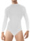 Choomomo Herren Langarmbody Slim Fit Hemdbody Männer Baumwolle Ballett Trikot Mit Kragen Gymnastik Leotard Bodysuit Overall Einteiler Weiß M