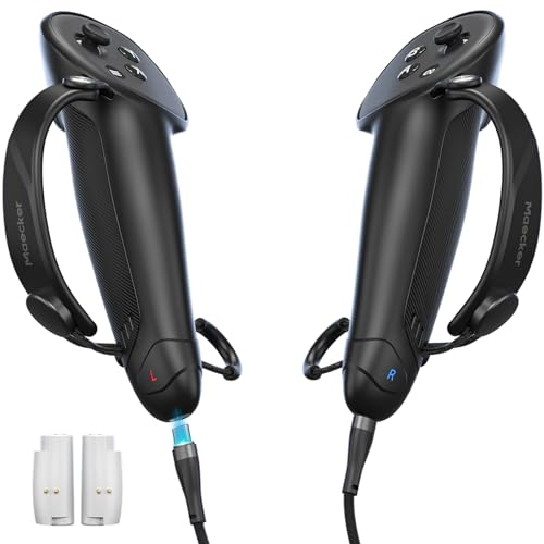 Maecker Empuñaduras del Controlador de Carga para Quest 3s para Quest 3 Correas de Controlador con Batería Recargable para Quest 3s/3 Accesorios