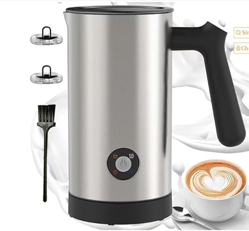 Montalatte Elettrico 4 in 1, Cappuccinatore Elettrico per Schiuma Calda e Fredda, Scaldalatte in Acciaio Inossidabile con Rivestimento Antiaderente, Macchina per Caffè, Cioccolata Calda (250ML)