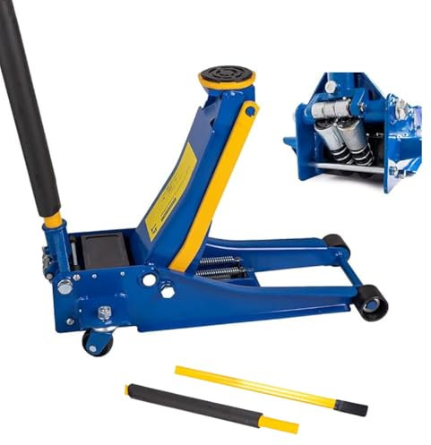 Cric Sollevatore idraulico carrello professionale 4t ruote bidirezionali a cuscinetto, crick martinetto cric Auto Idraulico assetto super ribassato professionale per veicoli doppio pistone