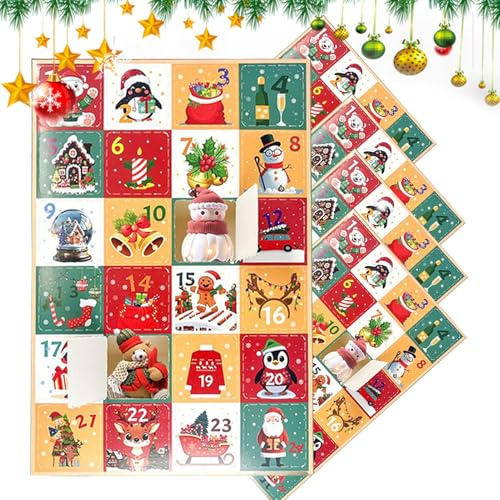 Set di calendario 'Avvento con 5 contenitori vuoti ricaricabili, design creativo per 24 giorni festivi, attività interattiva per riunioni e celebrazioni natalizie, mantiene le festività emoci