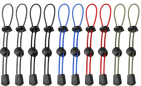 YFTRFR 10 Pezzi Cordino Elastico, Poliestere Regolabili Corde con Fissaggio a Supporto Fibbia per Alpinismo, Campeggio, Trekking All'Aperto, Escursionisti, Arrampicata, Zaino(5 Colore)