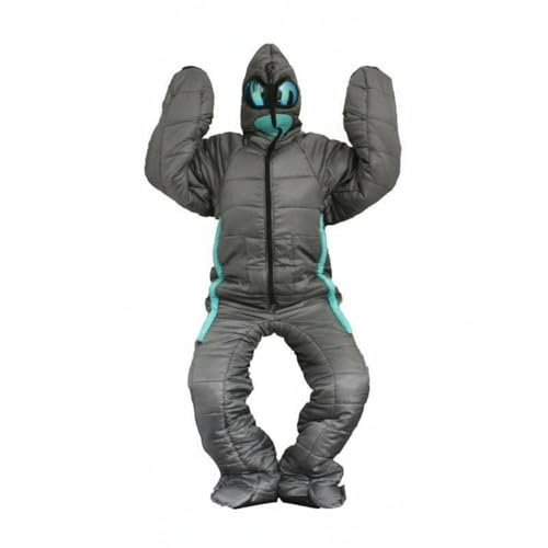 Harilla Sac de Couchage Extérieur Couverture Portative Corporelle Sac Thermique Matelassé Doublure Polyester Rembourrage Creux Adapté au Camping, Gris Et Bleu Alien, L Convient pour 160-170CM