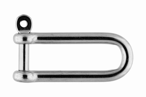 Edelstahl Schäkel lange Form mit unverlierbarem Bolzen ¨ 6 mm, A4 AISI 316