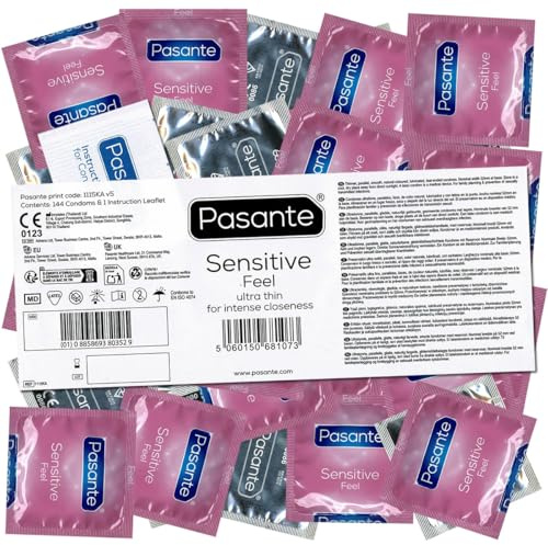 Pasante Feel (Sensitive), tunna kondomer för känsliga älskare, 1 x 144 stycken