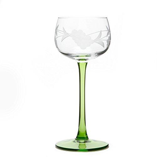 Böckling 6 Verres à Vin d'Alsace décor 4 GRAPPES