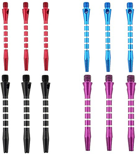 Honbay 12Pcs Aluminum Medium Darts Shafts Harrows Dart Stems Throwing Fitting