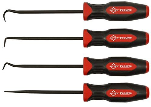 Mayhew Tools 13094 ProGrip 4-Piece Hook and Pick Set, Black Oxide