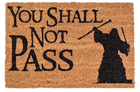 SD TOYS - Felpudo El Señor de los Anillos, Fibra de Coco, Antideslizante, Marrón y Negro, 60 x 40 cm