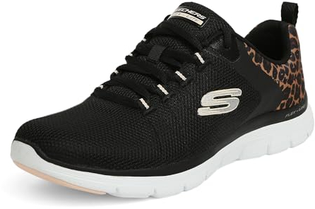 Skechers Flex Appeal 4.0, Damen Sneakers, Schwarz, 41 EU