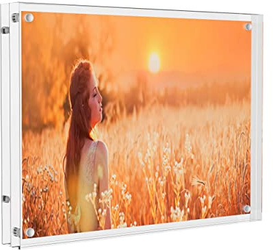 Sezanrpt Acryl-Bilderrahmen 15x20cm, Hoher Transparenter Magnetischer Fotorahmen, Doppelseitiger Plexiglas-Bilderrahmen 12mm + 12mm